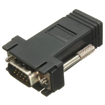 

10x VGA Extender Male To LAN RJ45 Network Cable Female Adapter
