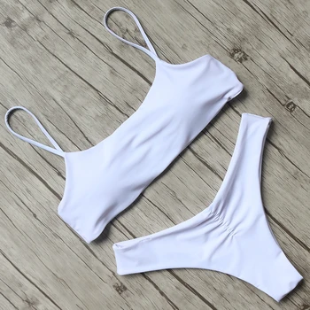 

Sexy Brazilian Bikini Solid Swimwear Women 2018 Push Up Swimsuit Bathing suit Halter Beach Wear Bikini Set Women's Swimming Sui
