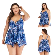 2019 Brand New Women Two Pieces Swimsuit Tankini Top Plus Size Swimwear Push Up Swimsuit Bikini Set Halter Tankini Bathing Suit women s high neck racerback tankini top green leopard plus size swimwear for women tankini swimsuit vintage bathing suit female