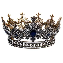 Корона королевы барокко для женщин-маленькая круглая корона для праздника, фотографии, театра, вечерние-Королевский средневековый Коронет