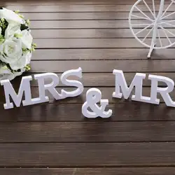 Комплект из 3 предметов Свадебные украшения Mr & Mrs Mariage жениться Декор День рождения украшения белые буквы Свадебные знак горячей