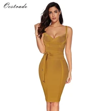 Ocstrade Women Bandage Dress 2017 Rayon Sleeveless Summer New Arrivals Sexy Deep v Neck Vestido Bodycon Bandage Dress Club Party