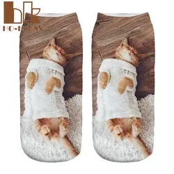 Новый 3D милый котенок Носки для девочек мультфильм Повседневное короткие носки Для женщин Для мужчин милые укороченные хлопковые носки с