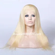 8A Grade Blonde Full Lace Human Hair Wigs #613 Brazilian Virgin Human Hair Full Lace Wig& Front Lace Wig 130 Density