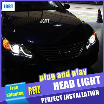 

Auto Lighting Style LED Head Lamp for Toyota Reiz led headlight assembly 2010-2013 Mark X Cob drl H7 with hid kit 2 pcs.