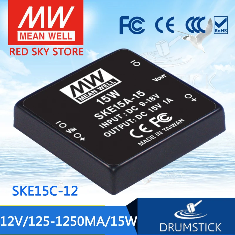 

MEAN WELL SKE15C-12 12V 1250mA meanwell SKE15 12V 15W DC-DC Regulated Single Output Converter