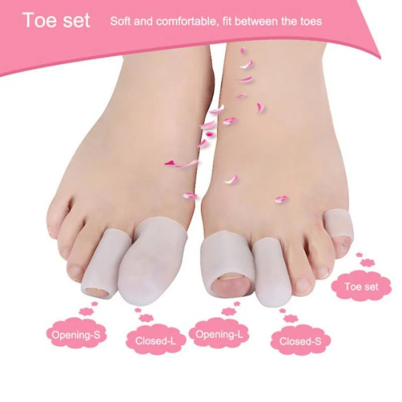 

1pcs/set Finger Toe Protector Silicone Gel Cover Cap Pain Relief Preventing Blisters Corns Nail Tools Foot Care Toe Separators