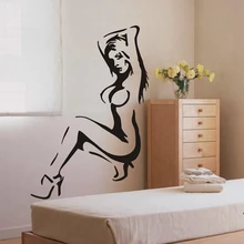 Сексуальная голая Женская Съемная виниловая наклейка на стену наклейки для бара настенный Декор ванной комнаты