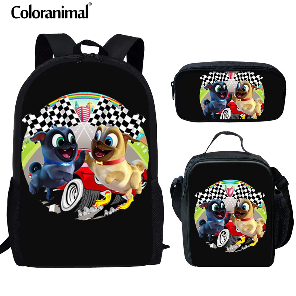 Coloranimal Puppy Dog Pals, полиэстер, рюкзак для детей, школьный ежедневный рюкзак для студентов колледжа, комплект из 3 предметов, школьная сумка