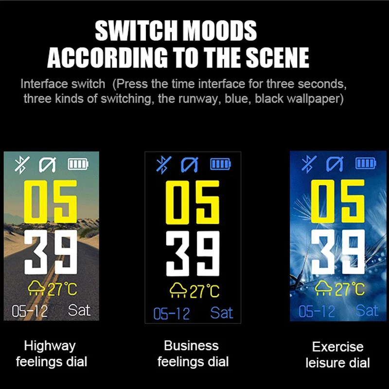 

FOOANG fashion smart bracelet fitness band bluetooth earphone Dynamic heart rate APP sport big word Color screen call music