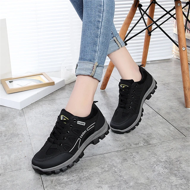 Women's Waterproof Work Shoes 2018 Autumn Non slip Wear resistant Travel Shoes Outdoor Female