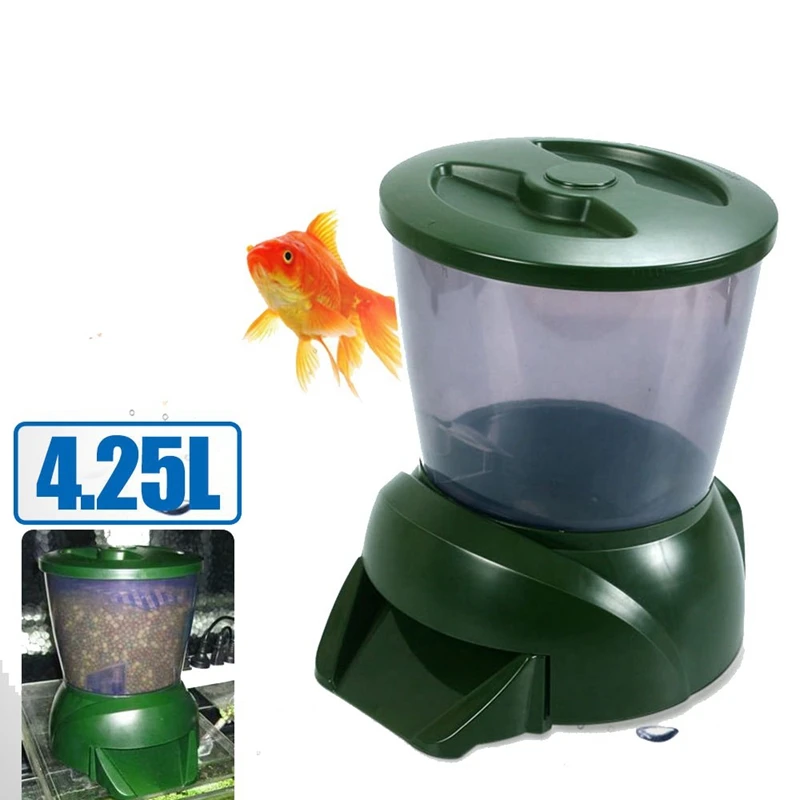 

Lcd Digital 4.25L Auto Pond Fish Feeder with Programmable Automatic Dispenser Food Timer Large Capacity