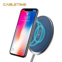 CABLETIME Беспроводное зарядное устройство для iphone X/8 samsung S9/S8 USB зарядное устройство Pad 10 Вт Быстрое беспроводное зарядное устройство для телефона Быстрая зарядка N104