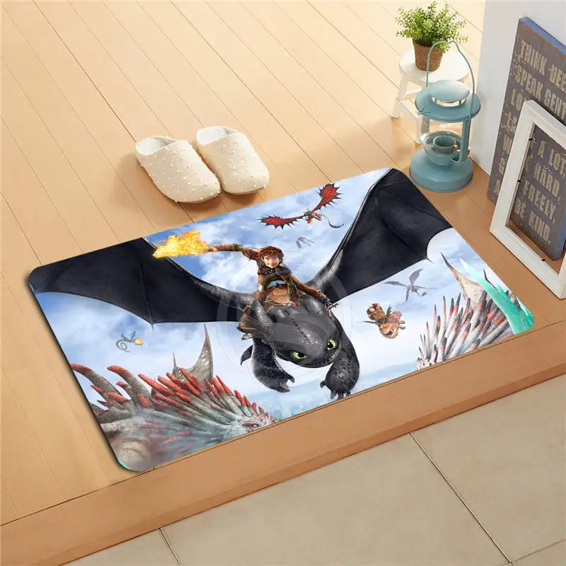

F627m24 Custom How To Train Your Dragon Doormat Art Design Pattern Printed Floor Hall Bedroom Cool Pad Fashion Rug #15
