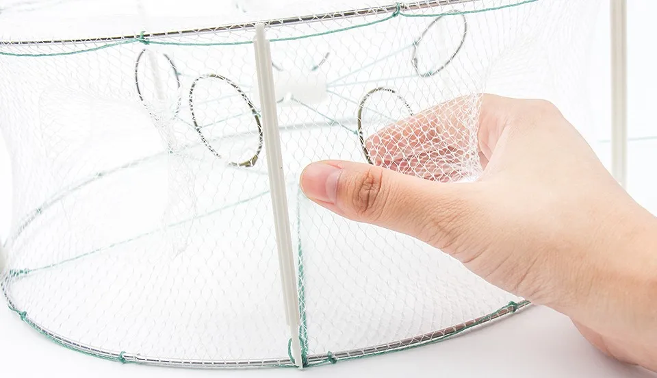 BlueSardine маленькая круглая Рыболовная Сеть Нейлоновая клетка ловушка сеть для ловли креветок ручной работы 5 отверстий Рыбная ловушка 30 см* 30 см* 12 см