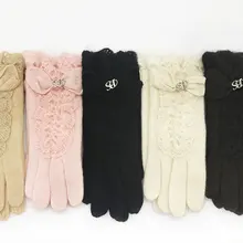 Новинка, зимние перчатки, толстые, сохраняющие тепло, шерстяные перчатки, женские, кружевные, вязаные, для улицы, для езды, для вождения, специальные, пять пальцев, ручная работа