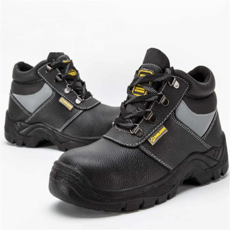

Super Men Boots Genuine Leather Steel Toe Cap Work Safety Shoes Military Waterproof Protection Work Boots Outdoor Sneakers