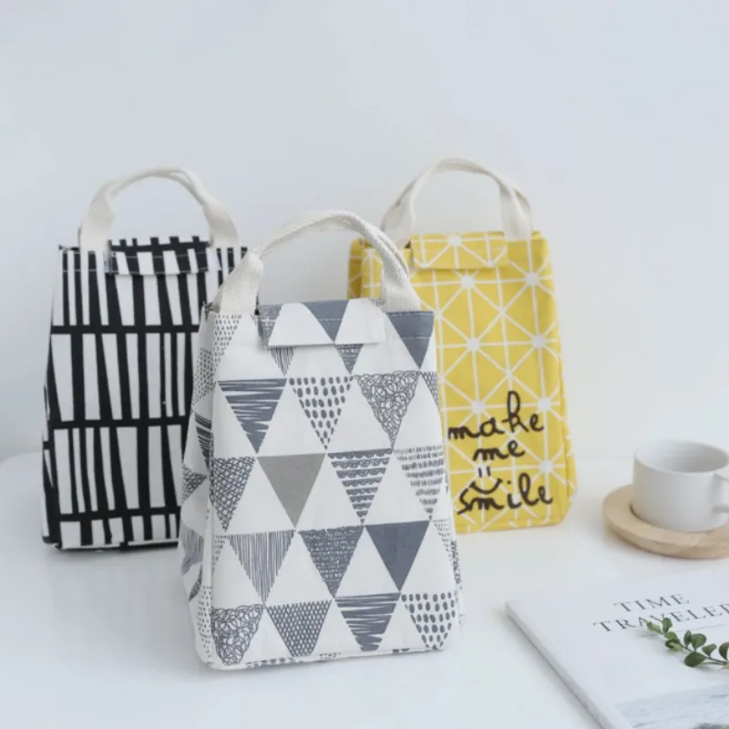 

Geometric Pattern Lunch Bag Portable Thermal Insulated Food Picnic Organizer Bento Bag Lunch Bags