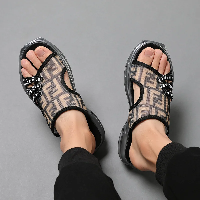 

Air cushion sports slippers men shoes summer wear increased sandals men sneakers outdoor beach Personality flip flops men shoes