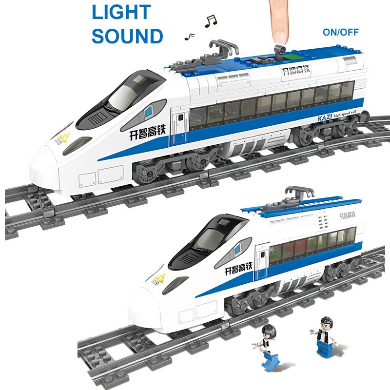 Высокоскоростной Пассажирский совместимый городской поезд строительные блоки кирпичи детские игрушки подарки