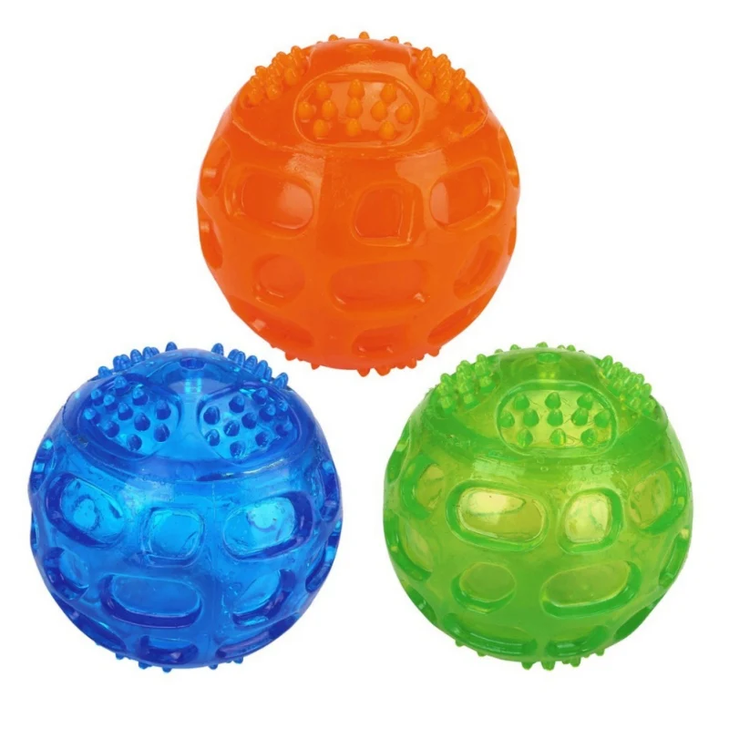 

Durable Rubber Dog Toy Chew Toys Ball Interactive Squeak Training Playing Pet Toy Rubber Ball Toys For Small Dogs Supplies
