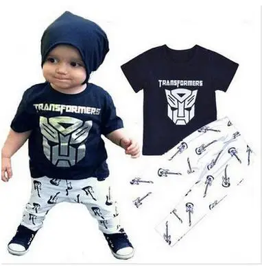 2019 Новая летняя одежда для маленького мальчика с короткими рукавами футболка + Штаны Одежда для новорожденных Детский костюмчик комплект