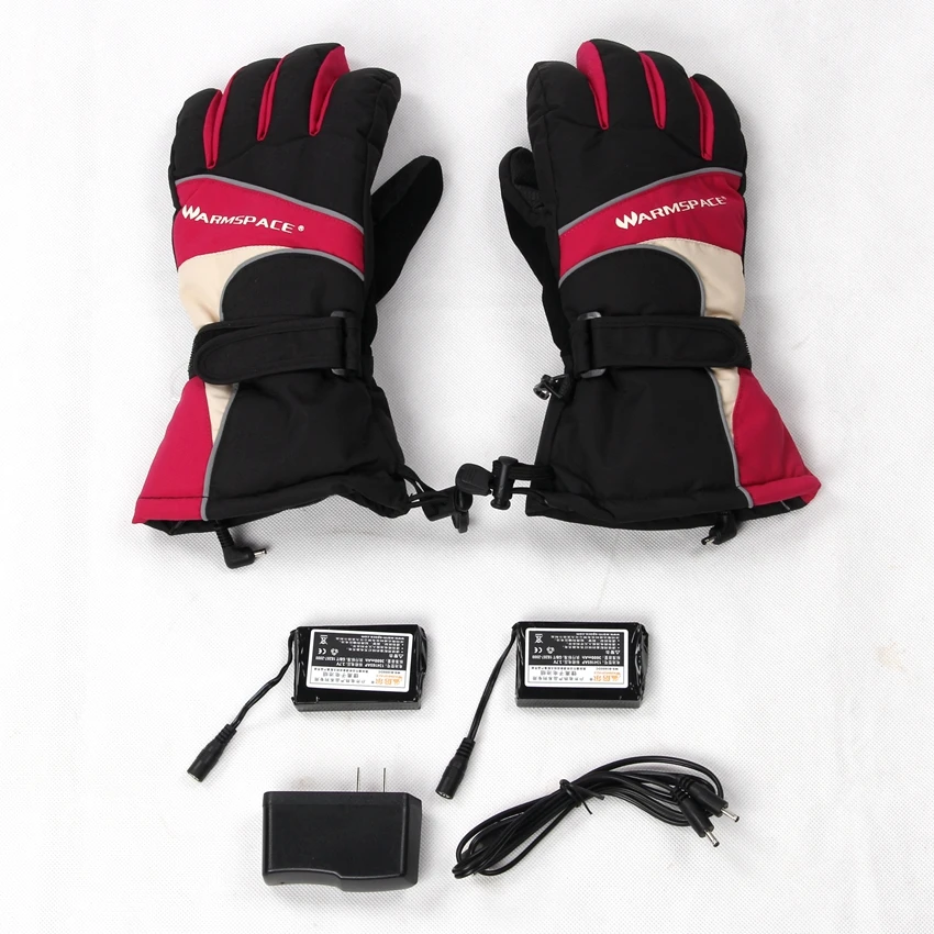 WARMSPACE перчатки с подогревом 2x3600 MAH электрические теплые перчатки водонепроницаемые Зимние перчатки для женщин и мужчин