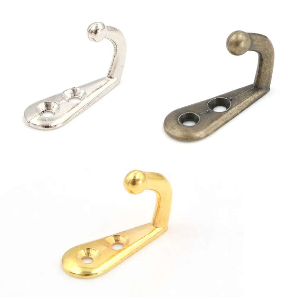 5pcs Wall Hanger Curved Buckle Horn Lock Clasp Hook Hanger Small Antique Hooks For Wooden Bronze