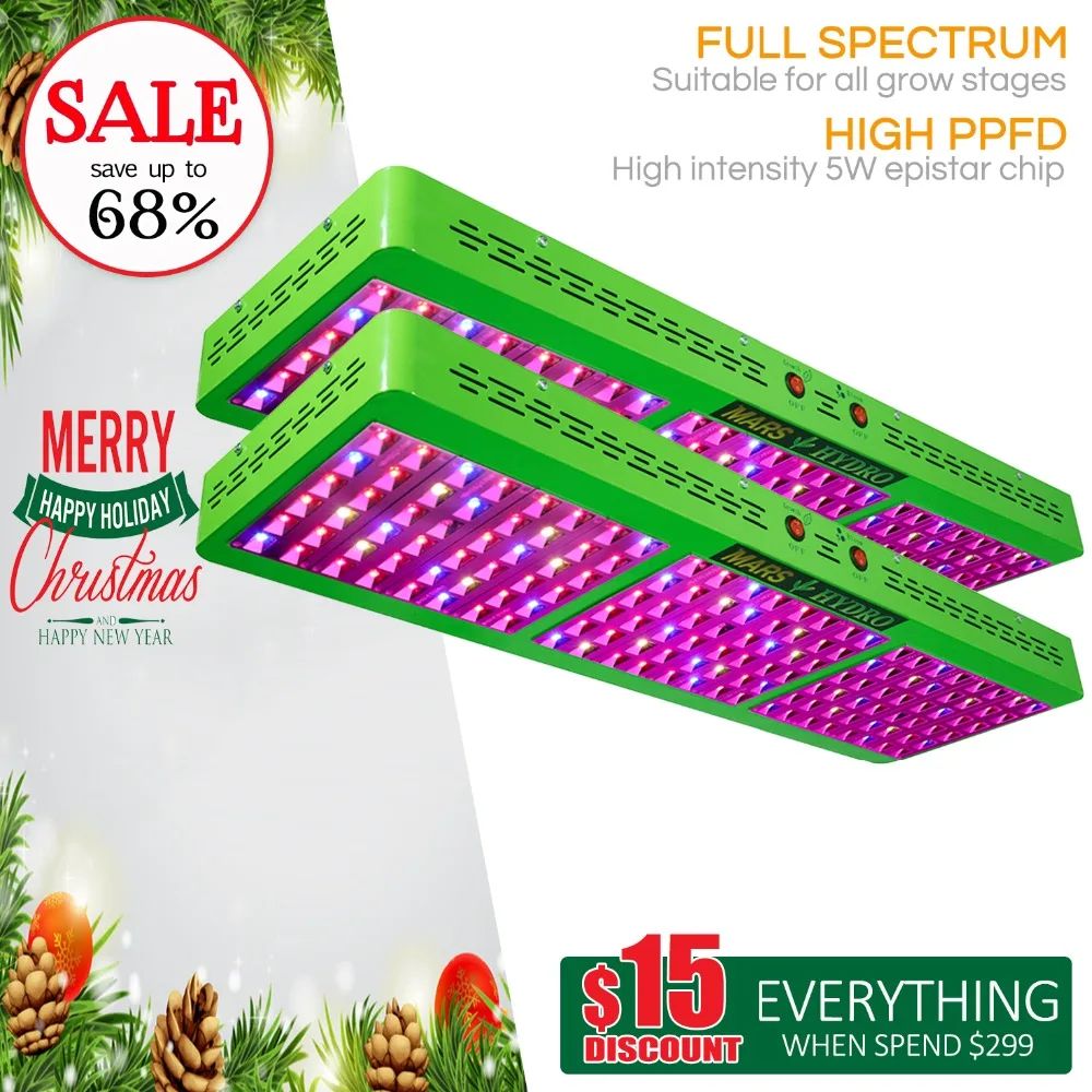 

2pcs Full Spectrum Reflector 800W LED Grow Light Panel Growth&Bloom Switches for Hydroponic Grow Indoor plant or Green house use