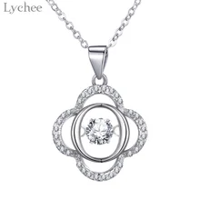 Lychee, Трендовое танцевальное ожерелье с кулоном из циркона клевера, 925 пробы, серебряное ювелирное изделие для женщин, цепочка из звеньев, модное ювелирное изделие