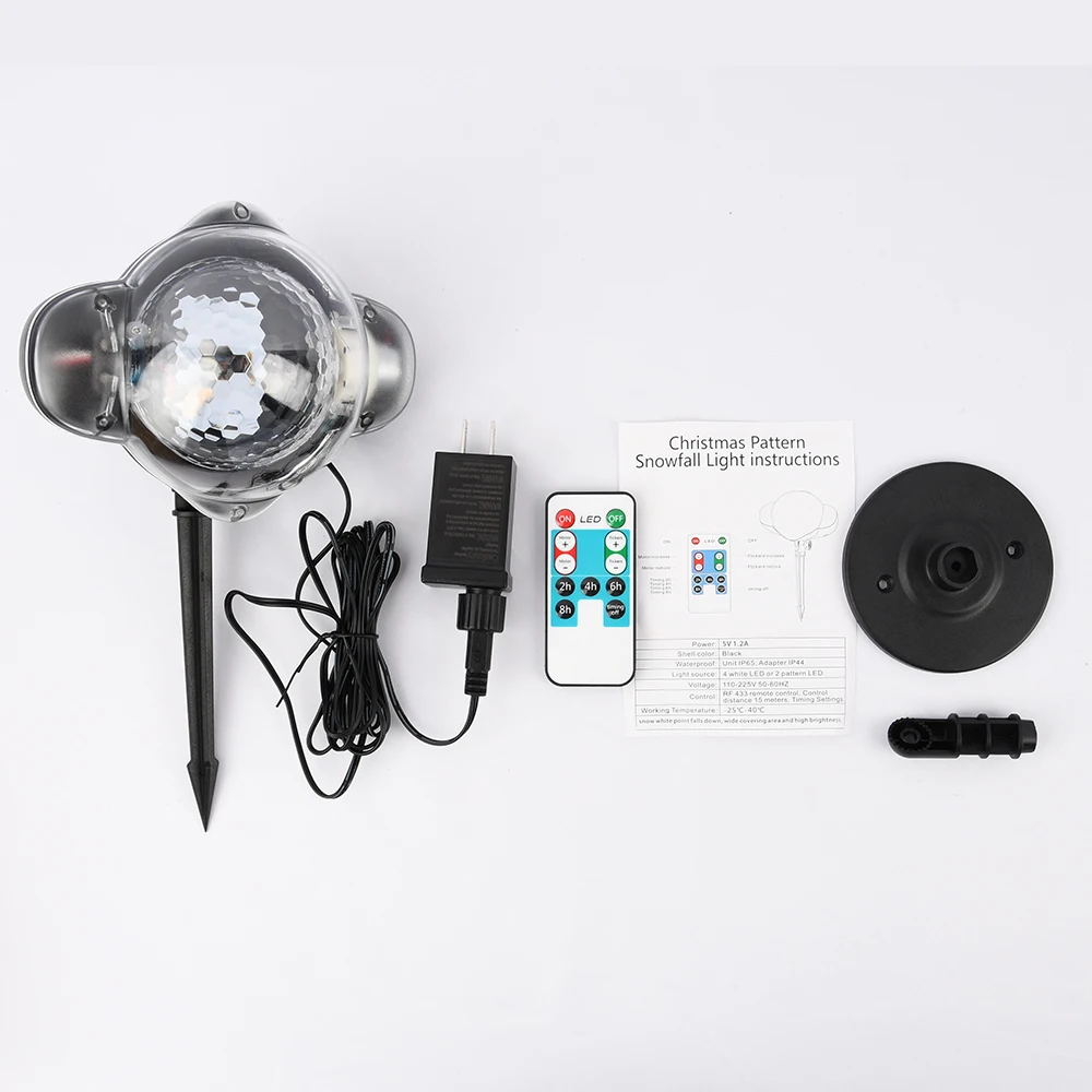 Цена Светодиодный прожектор для снежной осени Водонепроницаемый IP65 Открытый рождественский снежинка прожектор с пультом дистанционного управ...