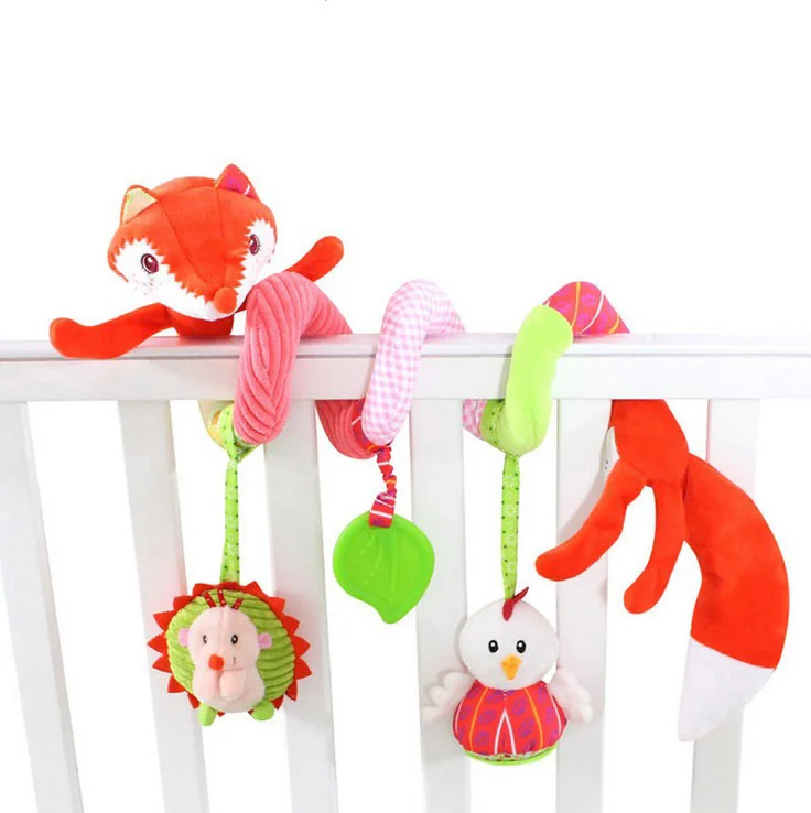 Online 8 Gaya Hewan Spiral Mainan Kerincingan Bayi Kereta Dorong Bayi Tempat Tidur Mainan Boneka Mainan Kereta Mewah Perkembangan Bayi Mainan untuk Anak anak