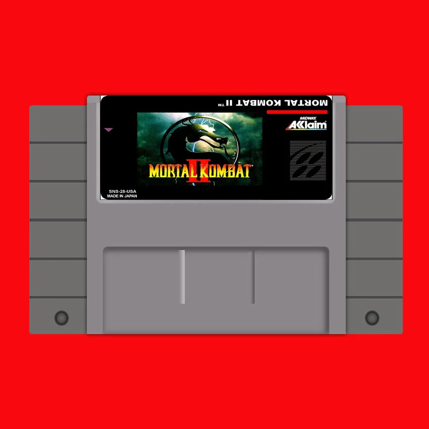 

Mortal Kombat II (MK 2) 16 bit Big Gray Game Card For USA NTSC Game Player