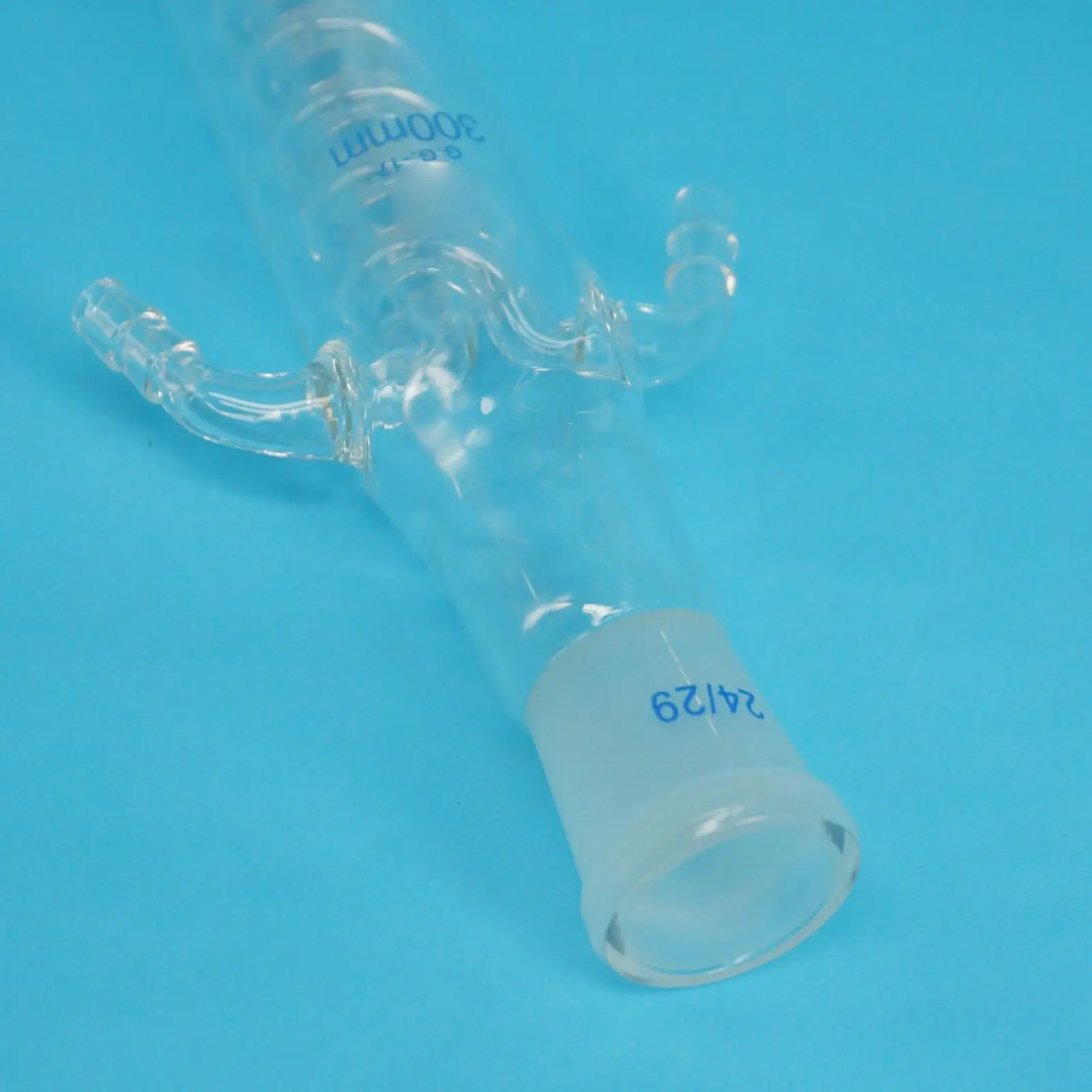 300mm 24/29 Socket Joint Dimroth Reflux Glass Condenser Drip Distillation Lab