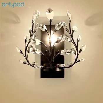 

Artpad American Chandelier Lighting LED Wall Crystal Lamps Living Room Bedroom Bedside Illumination Candle Wall Lights 220V 110V
