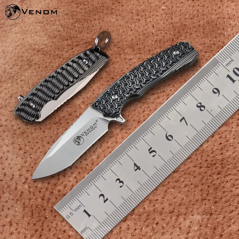 

Kevin john VENOM 2 mini small M390 steel titanium alloy zirconium knife outdoor tool foldin pocket knives hunting survival knife