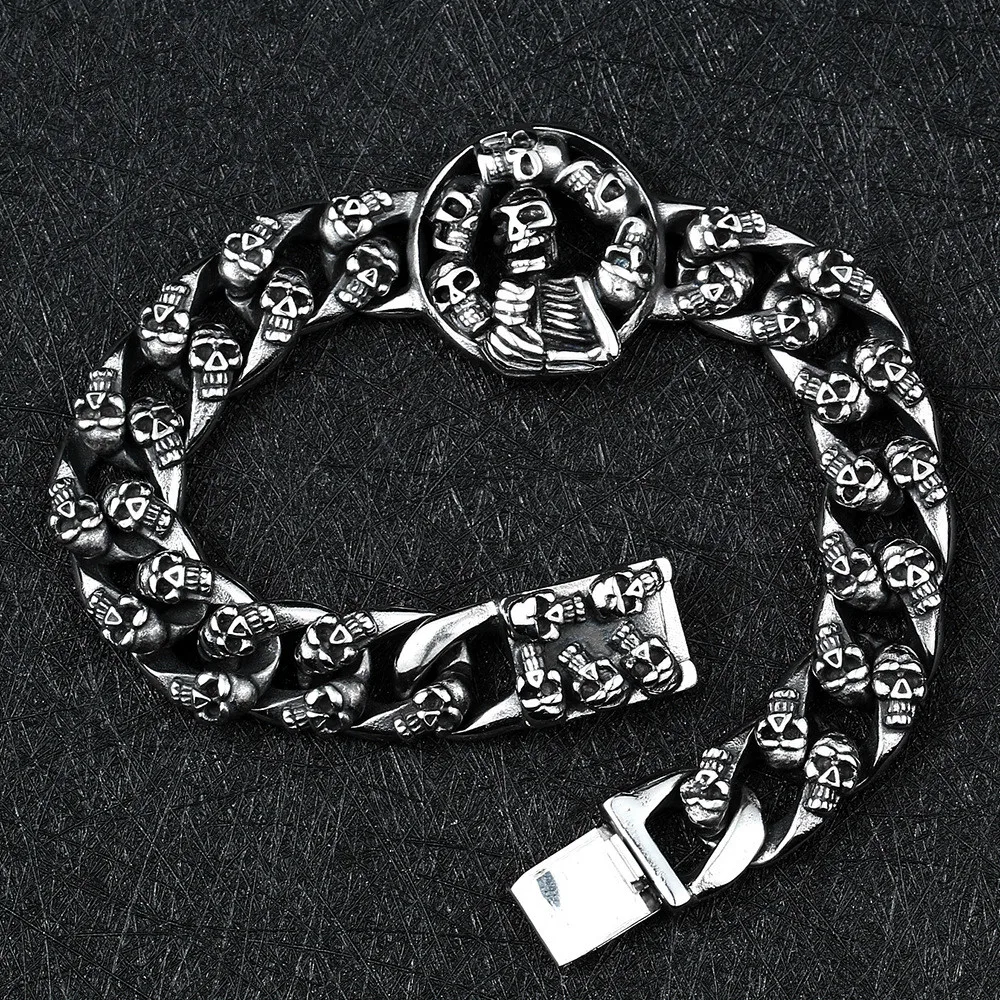 

316l Stainless Steel Bracelet & Bangle Punk Biker Chain Style for Men