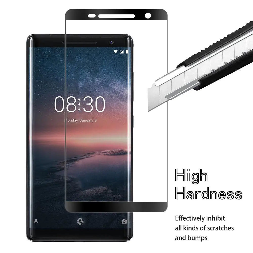

2PCS 3D full Cover Tempered Glass For Nokia 8 7 6 5 3 2 Screen Protector For Nokia X5 X6 3.1 2.1 6.1 5.1 PLUS Protective film