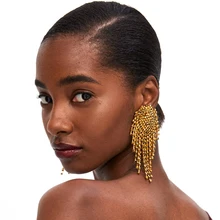 Vodeshanliwen ZA дизайн Длинная кисточка из горного хрусталя серьги высокого качества богемные большие серьги висюльки для женщин модные ювелирные изделия