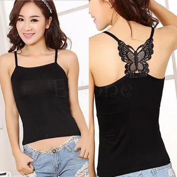 

Summer Sexy Camisole for Women Lace Strap Sleeveless Shirt Vest Blouse Tank Crop Top Female Hollow Large Bow Vest Harness