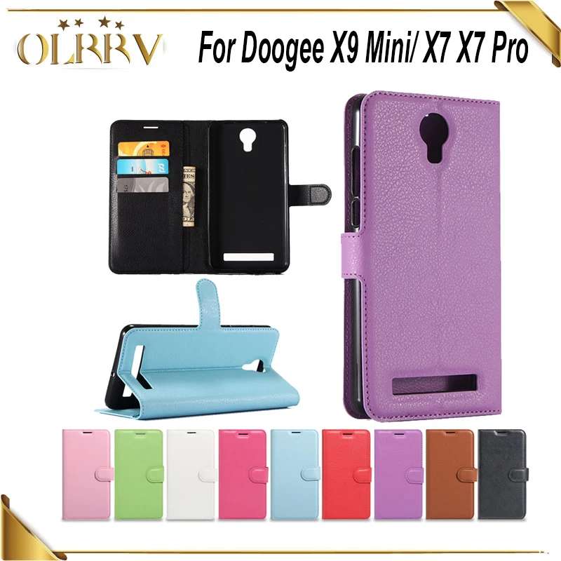 

For Doogee X9 Mini Leather Cover Flip Case Phone Protective Case For Doogee X7 X7 Pro Wallet Case Plain Protection phone Cases