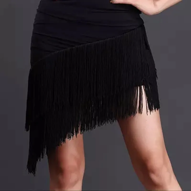 Латинская юбка для танцев Горячая распродажа; женская обувь двойная с подвесками танцевальные костюмы с бахромой для взрослых практика