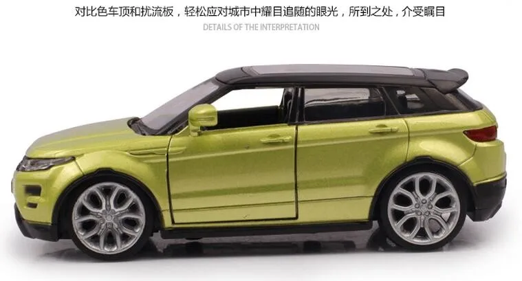 Сплав модель автомобиля SUV 1:35 для Land Rover Evoque Diecast игрушки отступить автомобиля коллекция малыш подарки модель суперкара