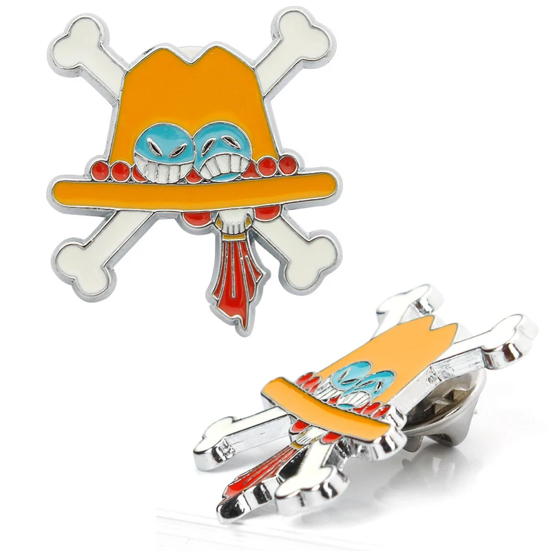 Anime One Piece Skull Enamel Pins Brooch Cosplay Props Devil Fruit Grass Cap Badge Costumes Accessories Monkey D. Luffy Brooches plus size costumes