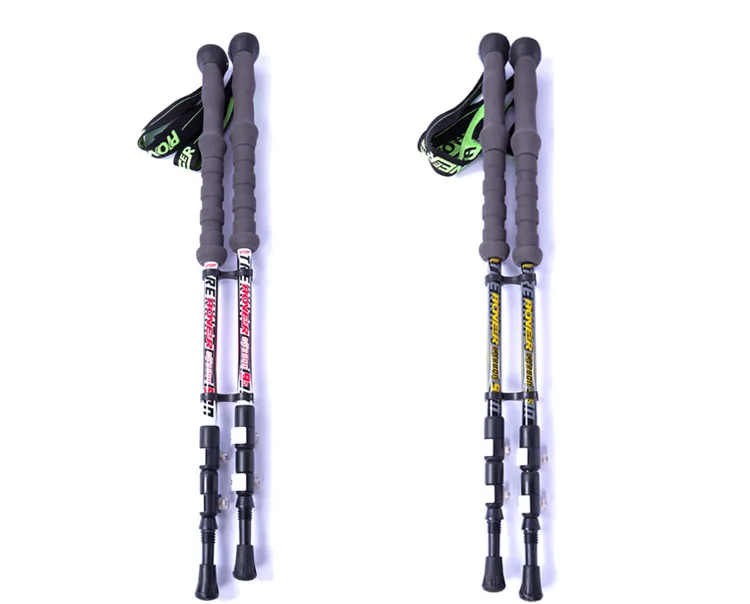 Pioneiro de Escalada ao ar Vara de Fibra de Carbono de Alumínio Livre Telescópio Vara Caminhada Nórdica Trekking Pólo Andando Frete Grátis 185g 13 Vara Caminhada Nórdica Trekking Pólo Vara De