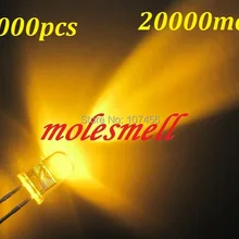 10000 шт. 5 мм желтый круглый высокий супер яркий прозрачный светодиодный Светодиодный s 20000 MCD 5 мм круглый желтый светодиодный