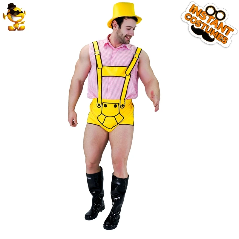 

Carnival Party Mens Oktoberfest Costume Cosplay Funny Short Bib Pants Outfits Imitation Oktoberfest Party Costume