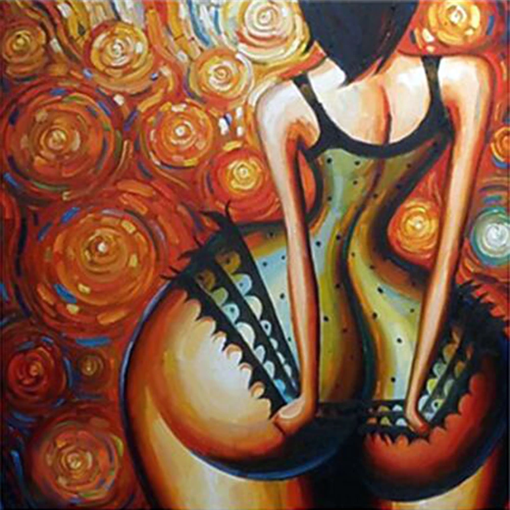 

The Back of a Woman Big Butt Oil Painting on Canvas Painted by Skillful Painter Modern Abstract Funny Figure Oil Painting