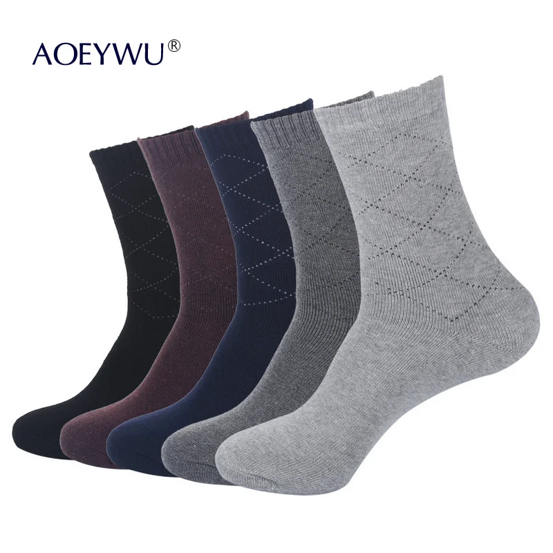 Men Winter Brand Thicken Warm Cotton Socks for men dotted line terry socks male casual floor socks 5pairslot