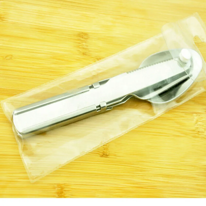 Al aire libre EDC portátil tenedor cuchara cuchillo campamento cuchillería utensilios vajilla set senderismo supervivencia Kit abrelatas Picnic accesorio